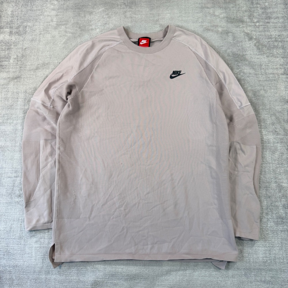 Nike Shirt Men Size Medium Mauve Long Sleeve Tech Knit Ribbed Techwear Running